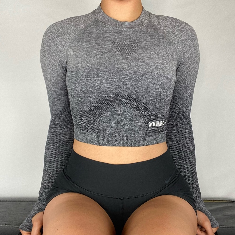 GYMSHARK Seamless Long Sleeve Crop Top - Picture 1 of 4